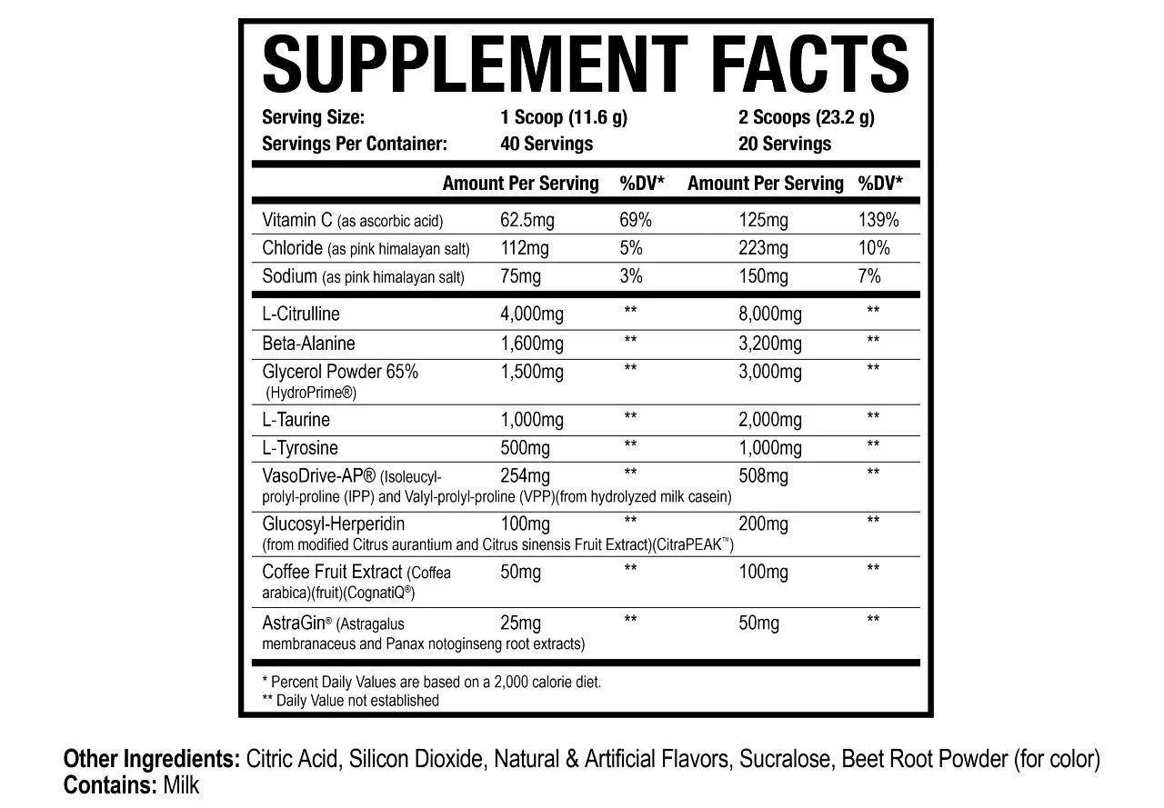 Axe Sledge Supplements Hydraulic V2 Advanced Non-stim Pre Workout