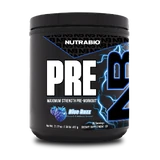 Nutrabio Pre Workout Maximum Strength 20 Serves Energy Focus Performance Blue Razz