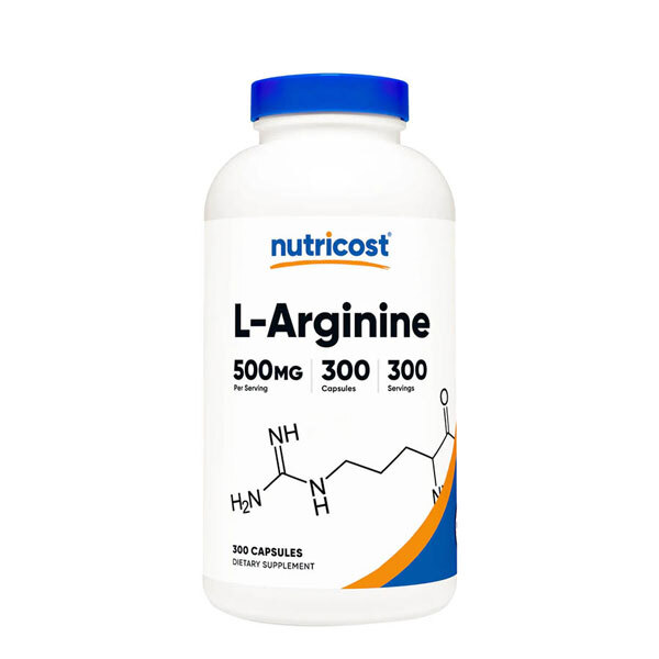 L- Arginine 500mg by Nutricost 300 caps