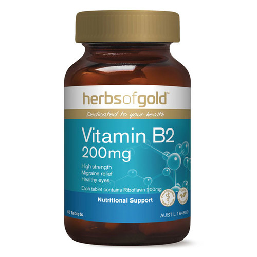 Vitamin B2 200mg by Herbs of Gold 60 tabs