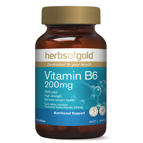 Vitamin B6 200mg by Herbs of Gold 60 tabs