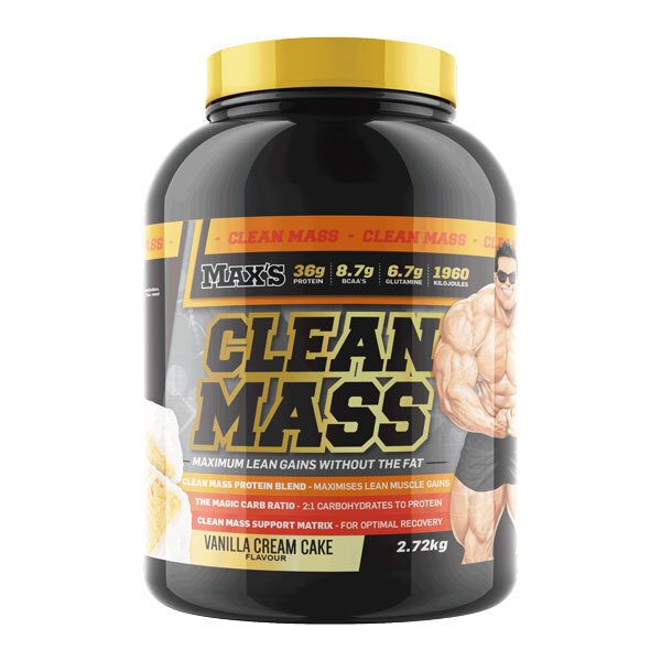 Clean Mass Gainer 2.72kg by Max's Vanilla Cream Cake