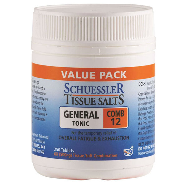 Schuessler Comb 12 Tissue Salts 250 tabs