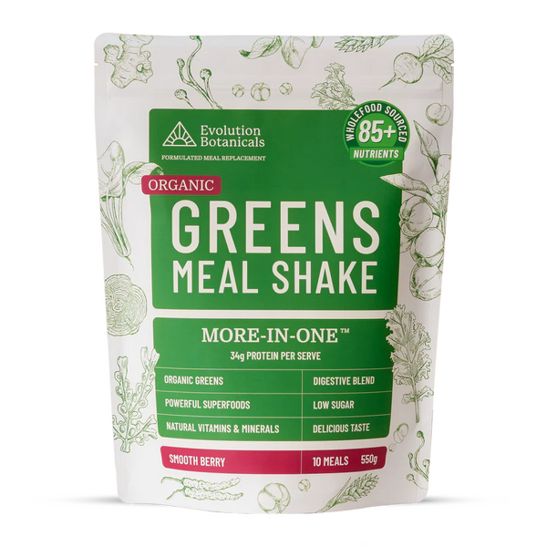 Evolution Botanicals Organic Greens Meal Shake Smooth Berry 550g 10 Meals