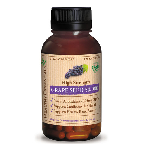 Grape Seed 50,000 by Healthy Essentials 120 vcaps EXPIRY 2/2021