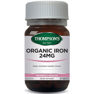 Organic Iron 24mg 30 tabs by Thompsons