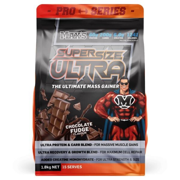 Max' SuperSize Ultra Mass Gainer Powder 1.8kg Chocolate Fudge