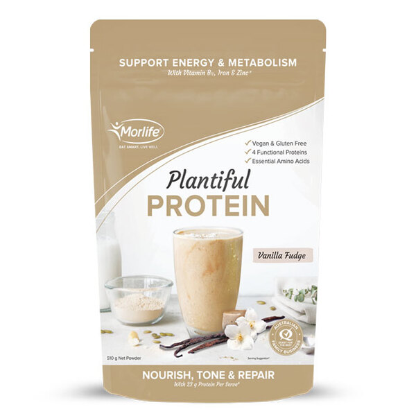Plantiful Protein by Morlife 510gm Vanilla Fudge
