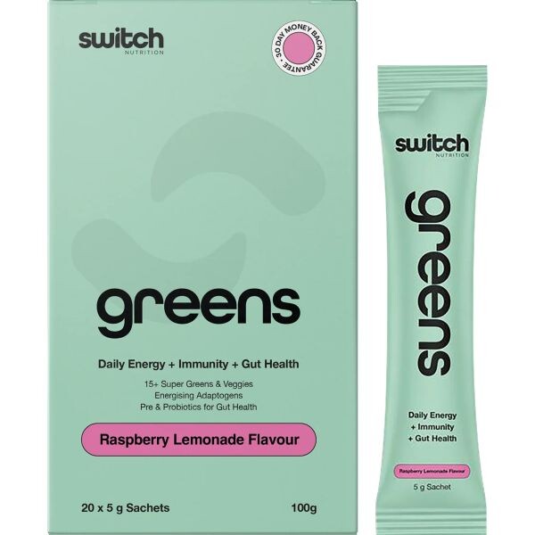 Switch Nutrition Greens 20 x 5g Sachets Raspberry Lemonade