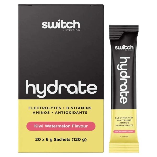 Switch Nutrition Hydrate Electrolyte Powder Kiwi Watermelmon 20 sachets