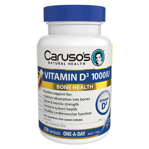Vitamin D3 1000iu by Carusos 250 caps
