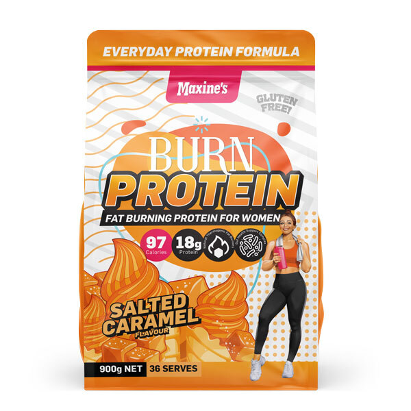 Maxines Burn Protein 900g Powder Salted Caramel