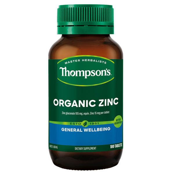 Organic Zinc by Thompsons 180 tabs